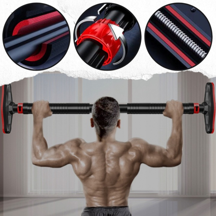 Bara tractiuni telescopica pentru usa, din otel cu capete cauciuc, lungime 71-105 cm [3]