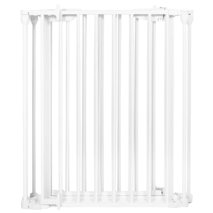 Bariera de protectie pentru copii, 318x75 cm, alba – 5 panouri, poarta cu blocare, montaj pe perete [8]