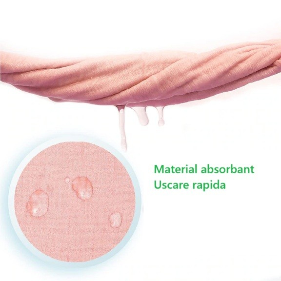 Baveta Triunghiulara, , din Bumbac, pentru Copii 0-12 Luni, 33x32 cm, Rezistenta la Apa, Roz [6]