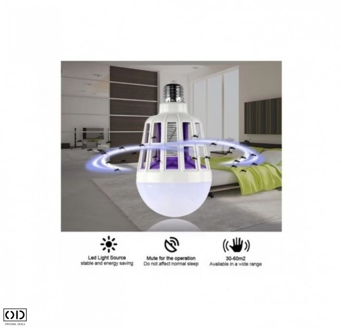 Bec LED Puternic cu Lumina Albastra si Electrosoc Impotriva Tantarilor, Mustelor si Insectelor Zburatoare, 3W, Premium [2]