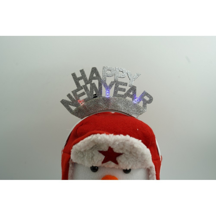 Bentita/cerc Happy Newyear, culoare gri metalic, marime standard,  [8]