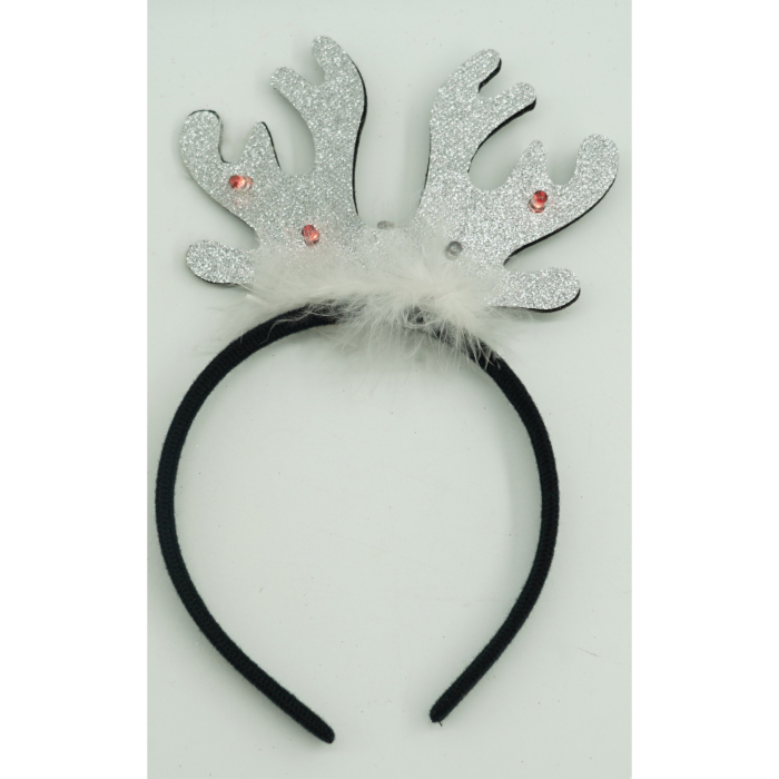 Bentita/cerc ren de Craciun, culoare negru cu gri metalic, marime standard,  [2]