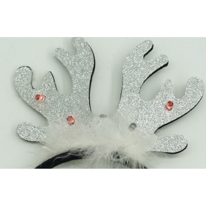 Bentita/cerc ren de Craciun, culoare negru cu gri metalic, marime standard,  [10]