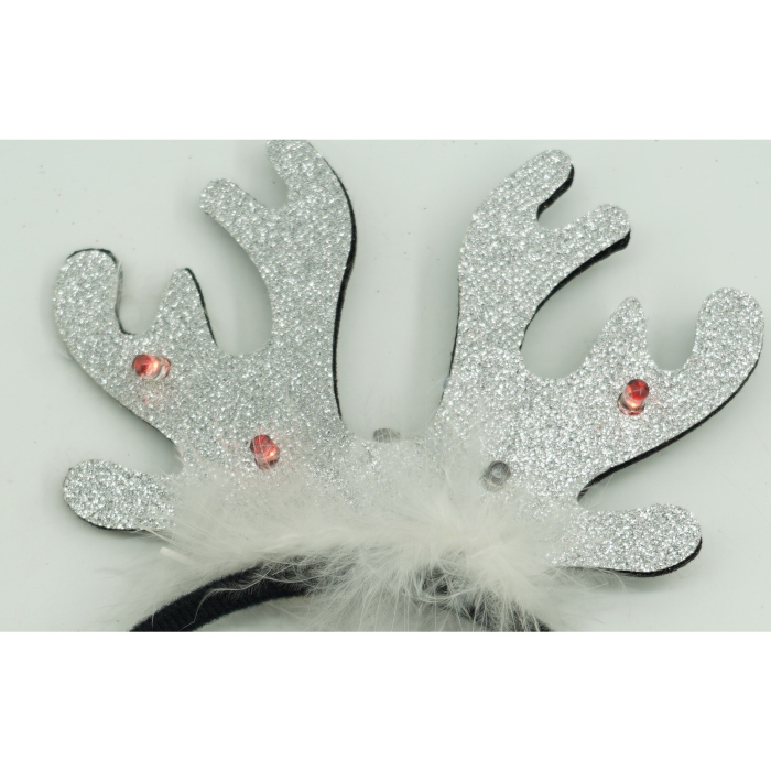 Bentita/cerc ren de Craciun, culoare negru cu gri metalic, marime standard,  [5]