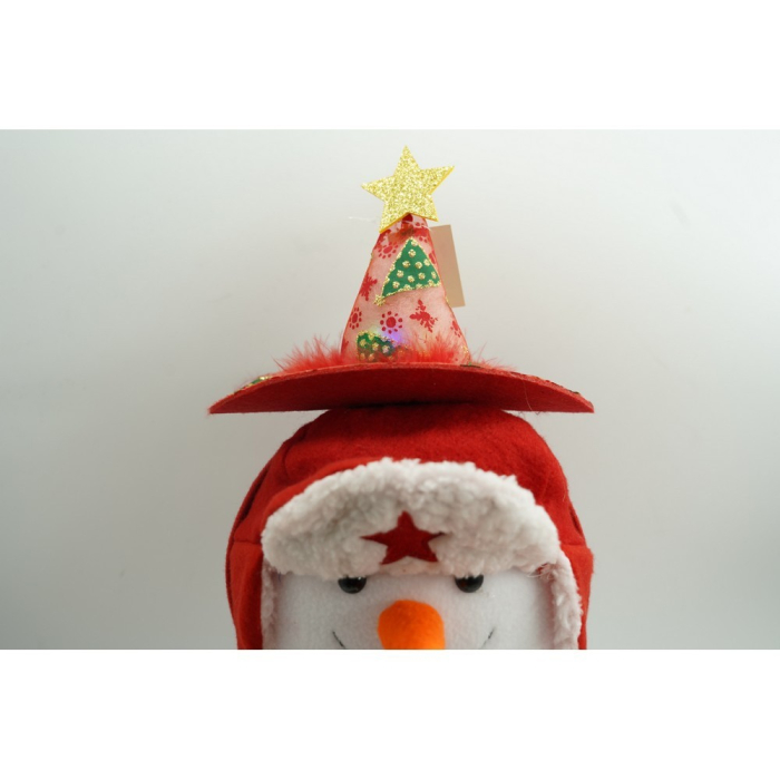 Bentita/cerc tip palarie de Craciun, culoare rosie cu led, marime standard,  [7]