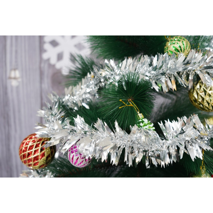 Beteala Craciun, , argintiu, marimea: 2 m x 6.5 cm material:folie PVC, interior/exterior [9]