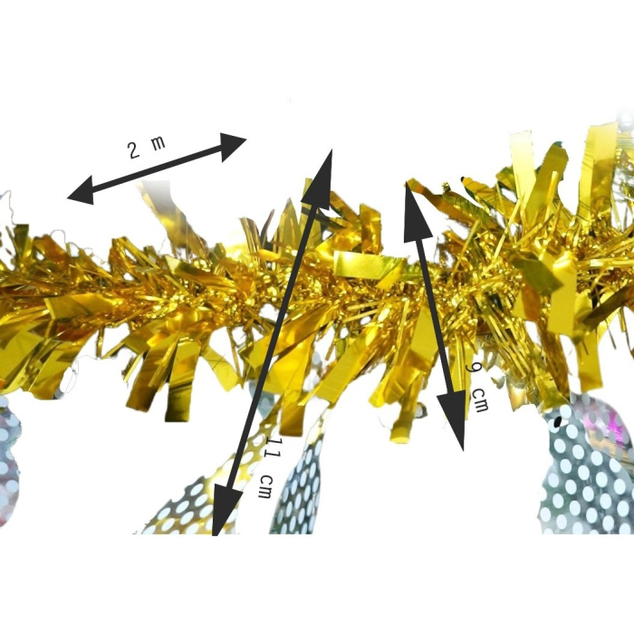 Beteala Craciun, , auriu, marimea: 2 m x 11 cm x 9 cm material:folie PVC, interior/exterior [6]