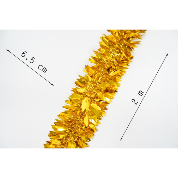 Beteala Craciun, , auriu, marimea: 2 m x 6.5 cm material:folie PVC, interior/exterior [6]