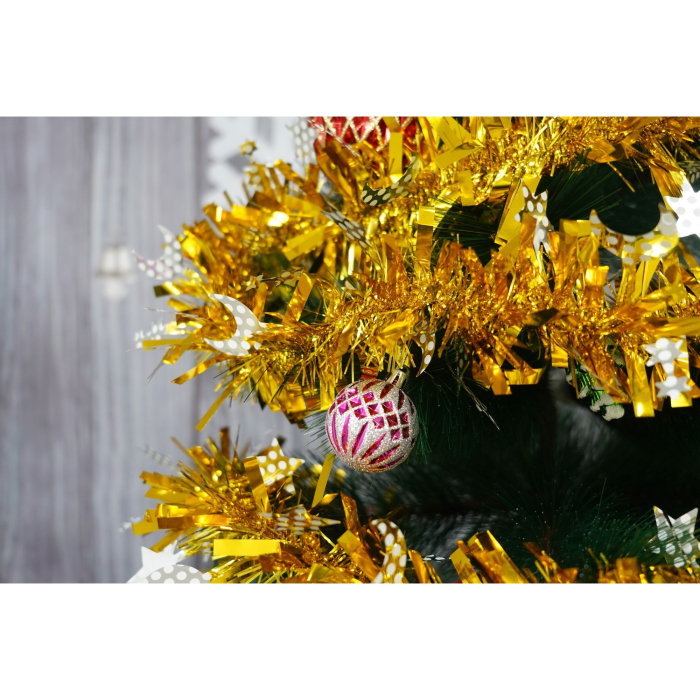Beteala Craciun, , auriu, marimea: 2 m x 9 cm x 9 cm material:folie PVC, interior/exterior [4]
