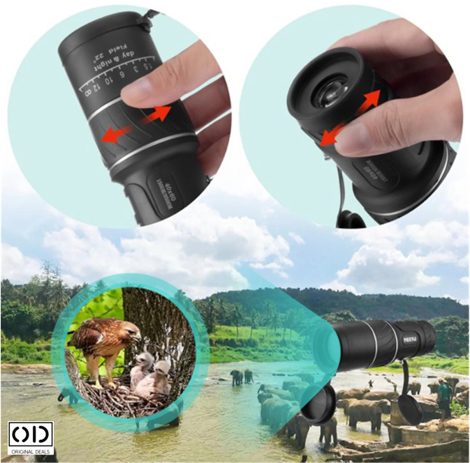  Binoclu Monocular 40x60 Compact Cauciucat Observatii Natura Original Deals  [14]
