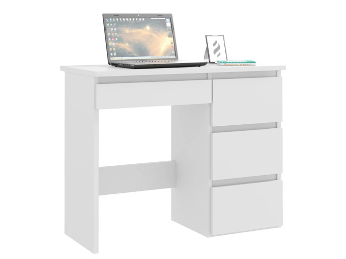 Birou calculator Beta 3 cu 4 sertare, 94x43x75 cm, finisaj alb [3]