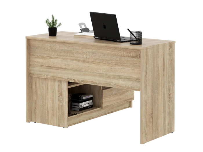 Birou colt Delta 120x50x75 cm cu comoda 100x42x72 cm, 2 sertare, montaj stanga/dreapta, sonoma [4]