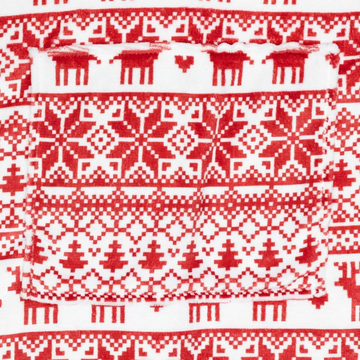 Bluza pentru adulti cu design scandinav de Craciun, oversize, 85x118 cm, rosu [3]