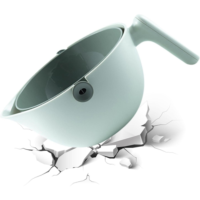 Bol cu Doua Straturi, , pentru Fructe, Legume, cu Cos de Scurgere a Apei, 2L, din ABS+PP, 29.9 x 22.5 x 11.8 cm, Verde [5]