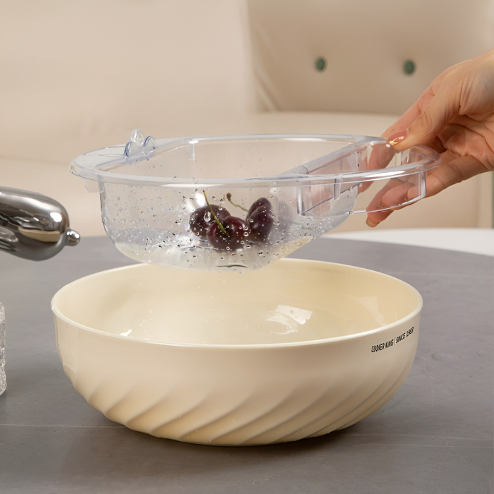 Bol cu un Singur Strat, , pentru Fructe, Legume, Snacks, 22.4x9 cm, Crem [2]