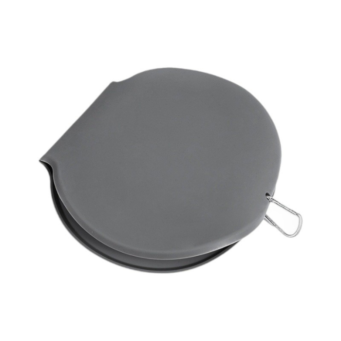 Bol Dublu pentru Animalul de Companie, , din Silicon, Pliabil, Inaltime Reglabila, Antialunecare, 42 x 21 x 5 cm, Gri [5]