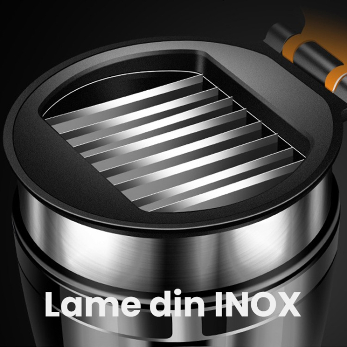 Borcan Feliator de Fructe si Legume, , Lame in Inox Incorporate, Feliator pentru Fructe si Legume de Dimensiuni Mici si Medii, 10.5 x 6 cm, Negru [4]