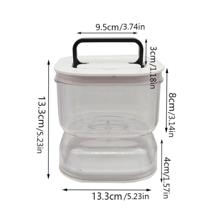 Borcan pentru Muraturi, , cu Separator pentru Lichide, Ermetic, Termorezistent, Tip Clepsidra, 1400 ml, ABS, Alb, 13.5x9.5 cm [6]