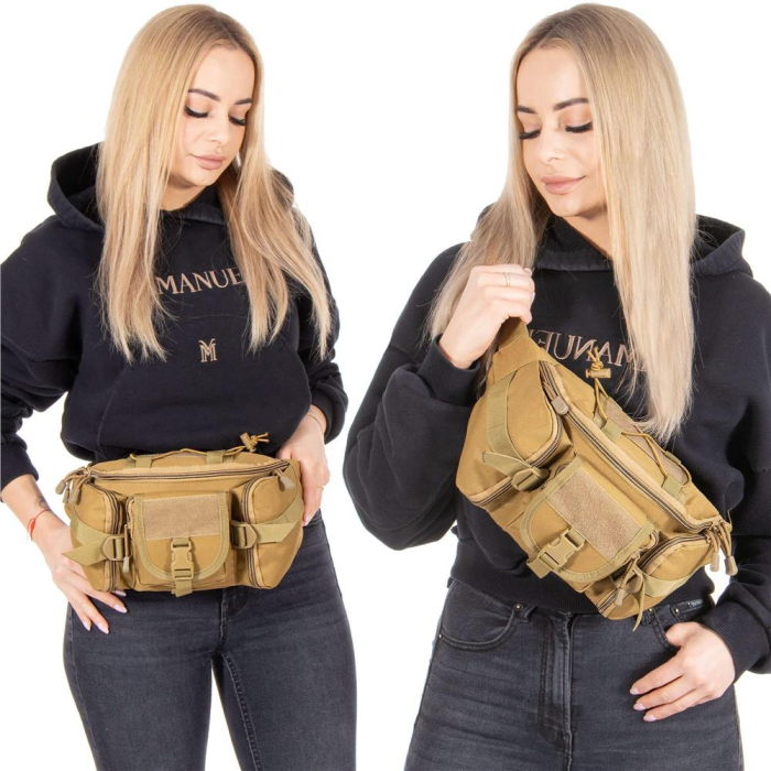 Borseta incapatoare pentru umar sau brau, impermeabila, unisex, 37x19cm, verde [11]