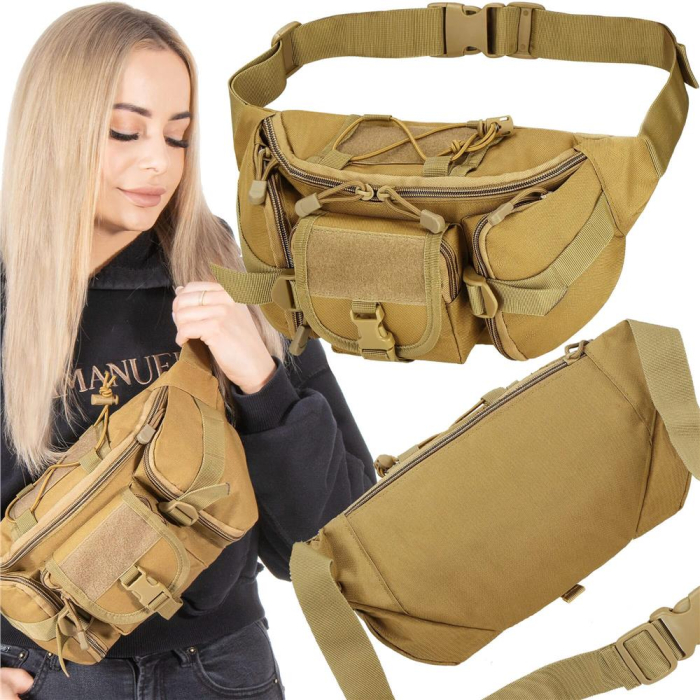 Borseta incapatoare pentru umar sau brau, impermeabila, unisex, 37x19cm, verde [4]