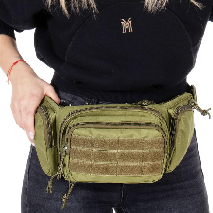 Borseta incapatoare pentru umar sau brau, impermeabila, unisex, 43x15cm, verde [7]