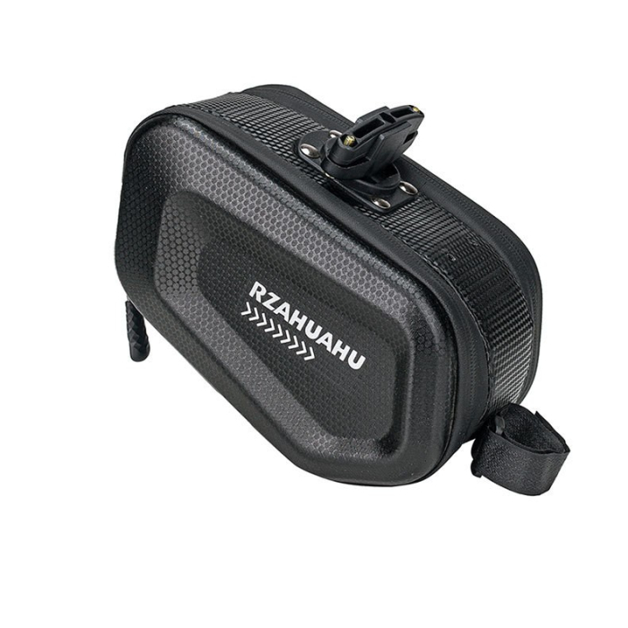Borseta pentru bicicleta , Hard Shell, material piele artificiala si carbon, 20x12x11.5 cm, prindere de sa, capacitate 2L, impermeabila, negru [3]