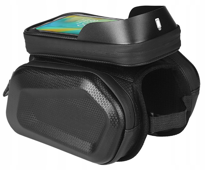 Borseta pentru bicicleta, impermeabila, cu husa pentru telefon, montare pe bara, 20x17x15cm [3]