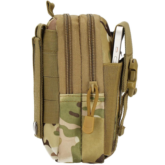 Borseta sport de brau, impermeabila, cu prindere la curea, 18x12x5cm, verde camuflaj [5]