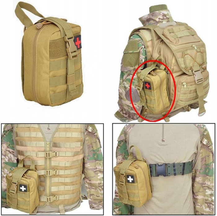 Borseta sport de brau, impermeabila, cu prindere la curea, 22x18x10cm, verde militar [14]