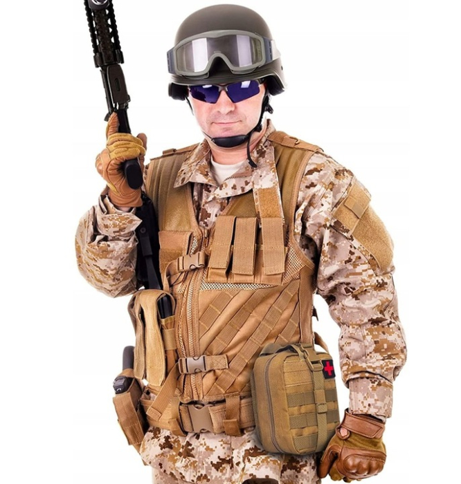 Borseta sport de brau, impermeabila, cu prindere la curea, 22x18x10cm, verde militar [12]