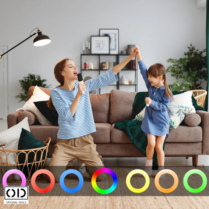 boxa portabila karaoke boxa karaoke portabila boxa portabila cu microfon boxa karaoke cu 2 microfoane boxa portabila bluetooth karaoke boxa karaoke cu lumini RGB boxa portabila cu lumini [4]