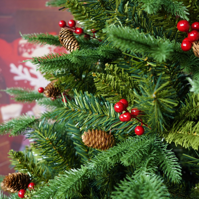 Brad Artificial bogat de Craciun Premium, , 2.10 m inaltime, suport metalic inclus, Verde, Decorat, Interior/ Exterior, 1172 ramuri [4]