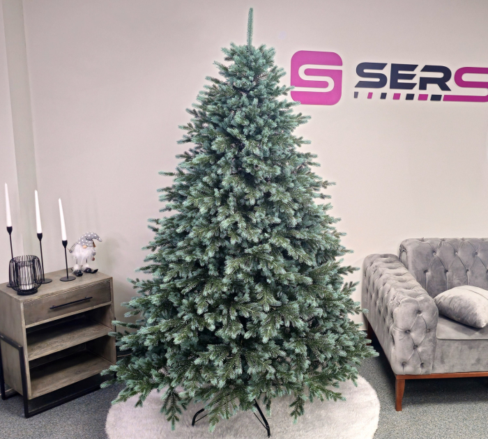 Brad artificial Christmas Deluxe by Sersimo, Alaska Select verde argintiu, integral 3D, 230 cm [5]