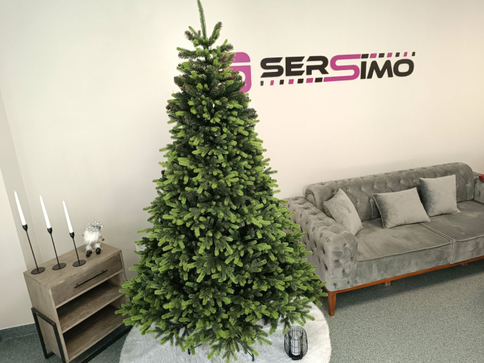 Brad artificial Christmas Deluxe by Sersimo, Carpati cu varfuri verzi, 2D+3D, 250cm [18]