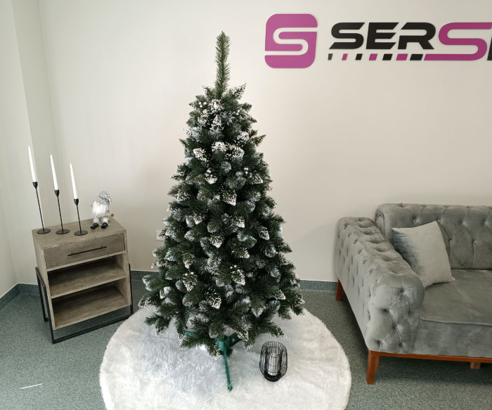 Brad artificial Christmas Deluxe by Sersimo, Crystal nins cu merisoare, 2D, 180cm [12]