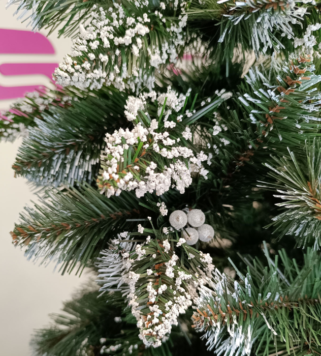 Brad artificial Christmas Deluxe by Sersimo, Crystal nins cu merisoare, 2D, 250cm [8]