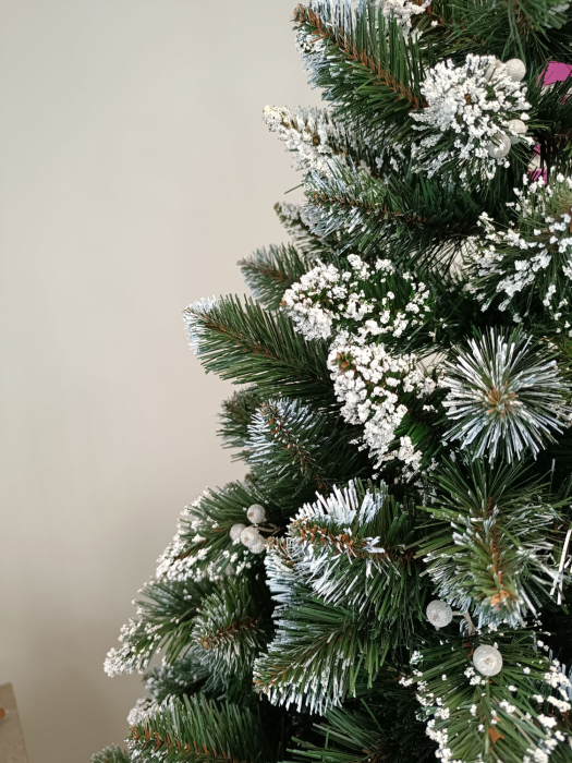 Brad artificial Christmas Deluxe by Sersimo, Crystal nins cu merisoare, 2D, 200cm [6]