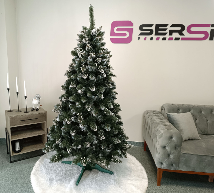 Brad artificial Christmas Deluxe by Sersimo, Crystal nins cu merisoare, 2D, 200cm [10]