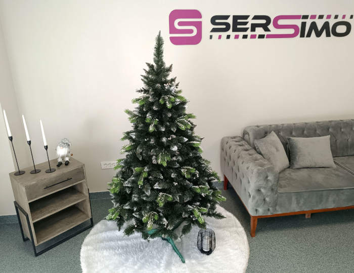 Brad artificial Christmas Deluxe by Sersimo, Diamant, 2D+3D, 180cm [15]