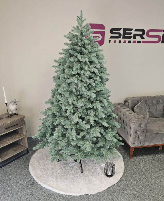 Brad artificial Christmas Deluxe by Sersimo, Kovalivska argintiu, 3D, 210cm [3]