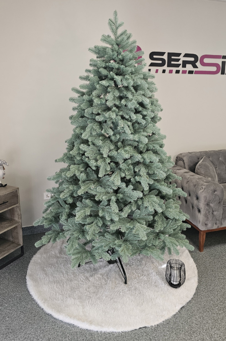Brad artificial Christmas Deluxe by Sersimo, Kovalivska argintiu, 3D, 210cm [10]