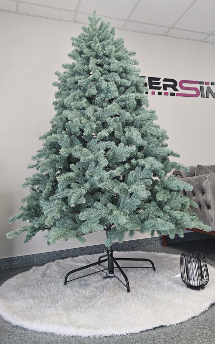 Brad artificial Christmas Deluxe by Sersimo, Kovalivska argintiu, 3D, 210cm [11]