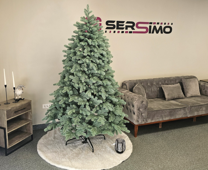 Brad artificial Christmas Deluxe by Sersimo, Kovalivska argintiu, 3D, 210cm [12]