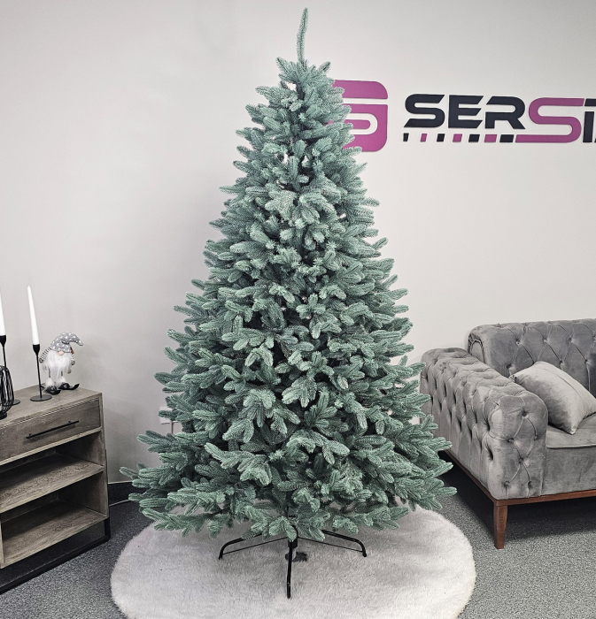 Brad artificial Christmas Deluxe by Sersimo, Laponia Select argintiu, integral 3D, 210cm [7]