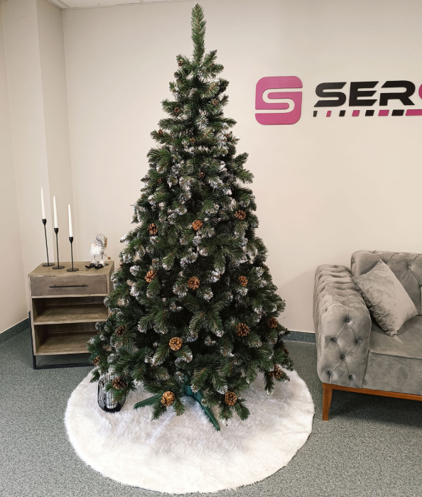 Brad artificial Christmas Deluxe by Sersimo, Lidia Nins cu conuri, 2D, 200cm [2]