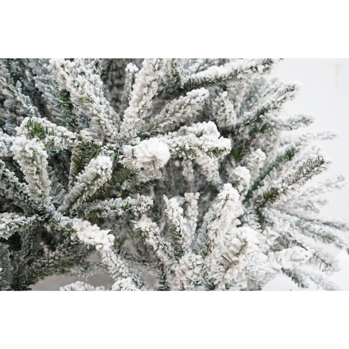 Brad Artificial de Craciun, , 1.8 m inaltime, Verde, Pulverizat alb-tip zapada, Diametru inferior 110 cm, Interior/ Exterior  [9]