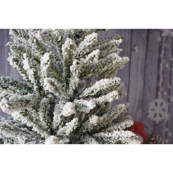 Brad Artificial de Craciun, , 1.8 m inaltime, Verde, Pulverizat alb-tip zapada, Diametru inferior 110 cm, Interior/ Exterior  [13]