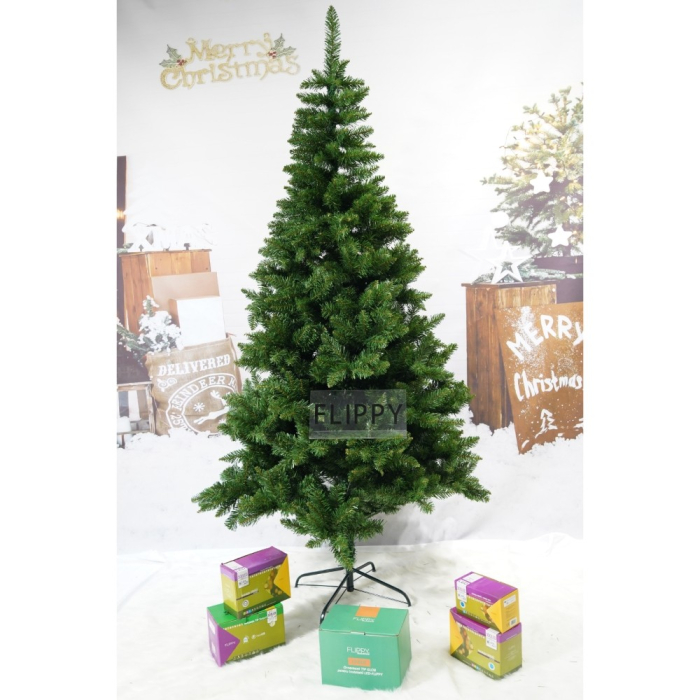 Brad artificial de Craciun, clasic, pentru interior/exterior, inaltime 210 cm, diametru 106 cm, 663 ramuri, , verde, suport metalic inclus [4]