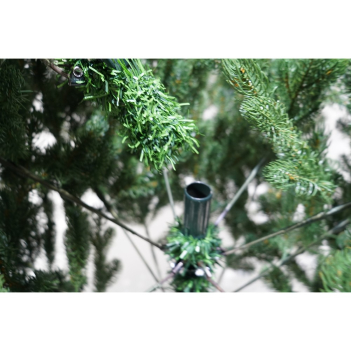 Brad artificial de Craciun, clasic, pentru interior/exterior, inaltime 210 cm, diametru 138 cm, 858 ramuri, , verde, suport metalic inclus [3]