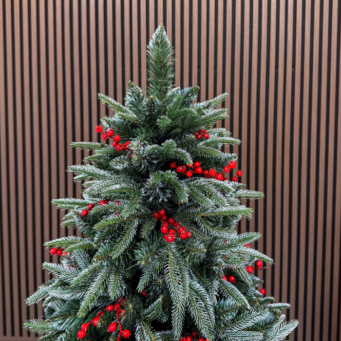 Brad artificial Sersimo, Miahelene Elite, verde nins cu merisoare, mix 2D+3D, 180 cm [10]